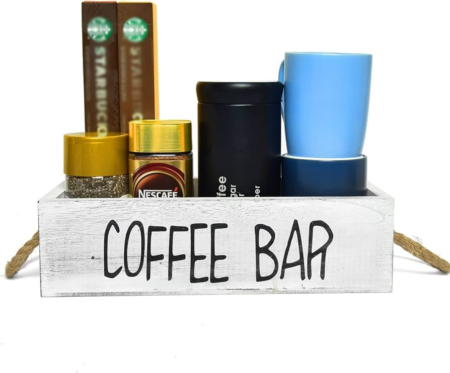 SenseYo Coffee Station Organizer, Coffee Organizer, Coffee bar Accessories for Farmhouse, Kitchen, D | Amazon (US)
