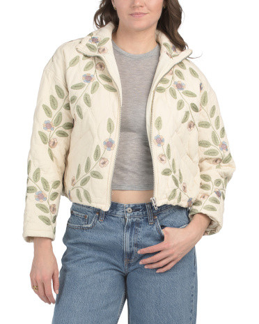 Embroidered Quilted Jacket | Midweight Jackets | Marshalls | Marshalls