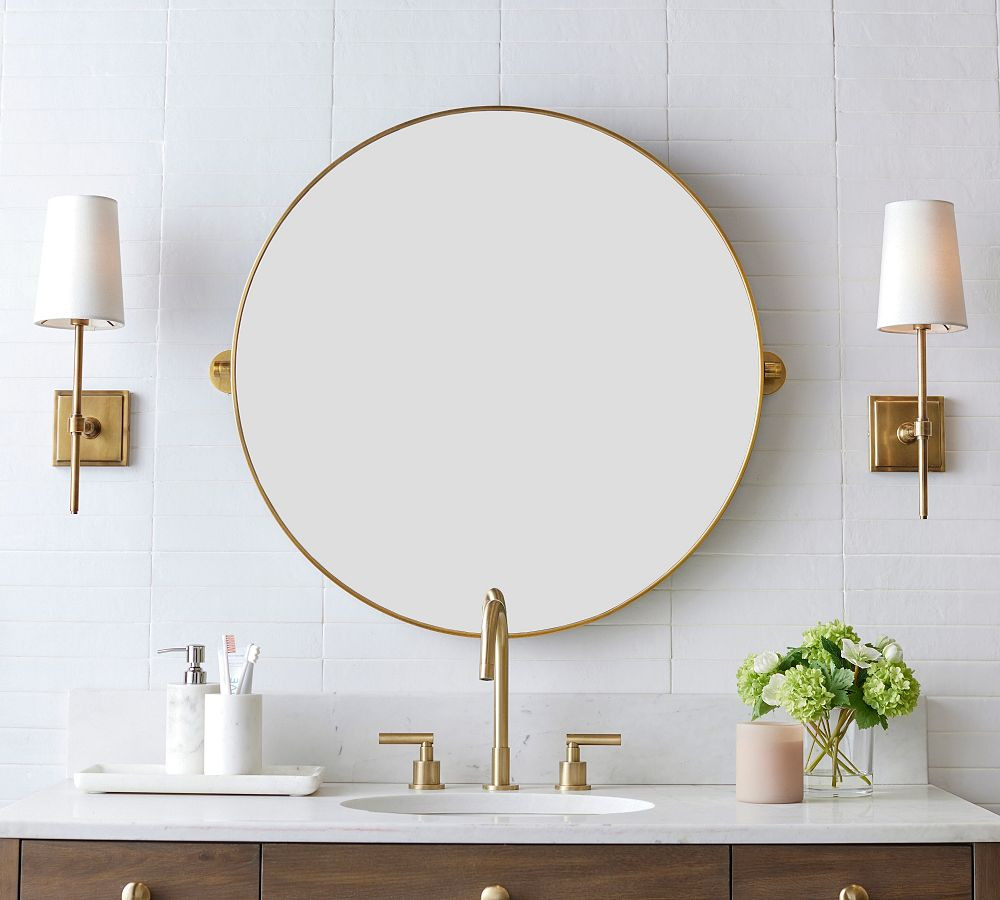 Linden Round Pivot Mirror | Pottery Barn (US)