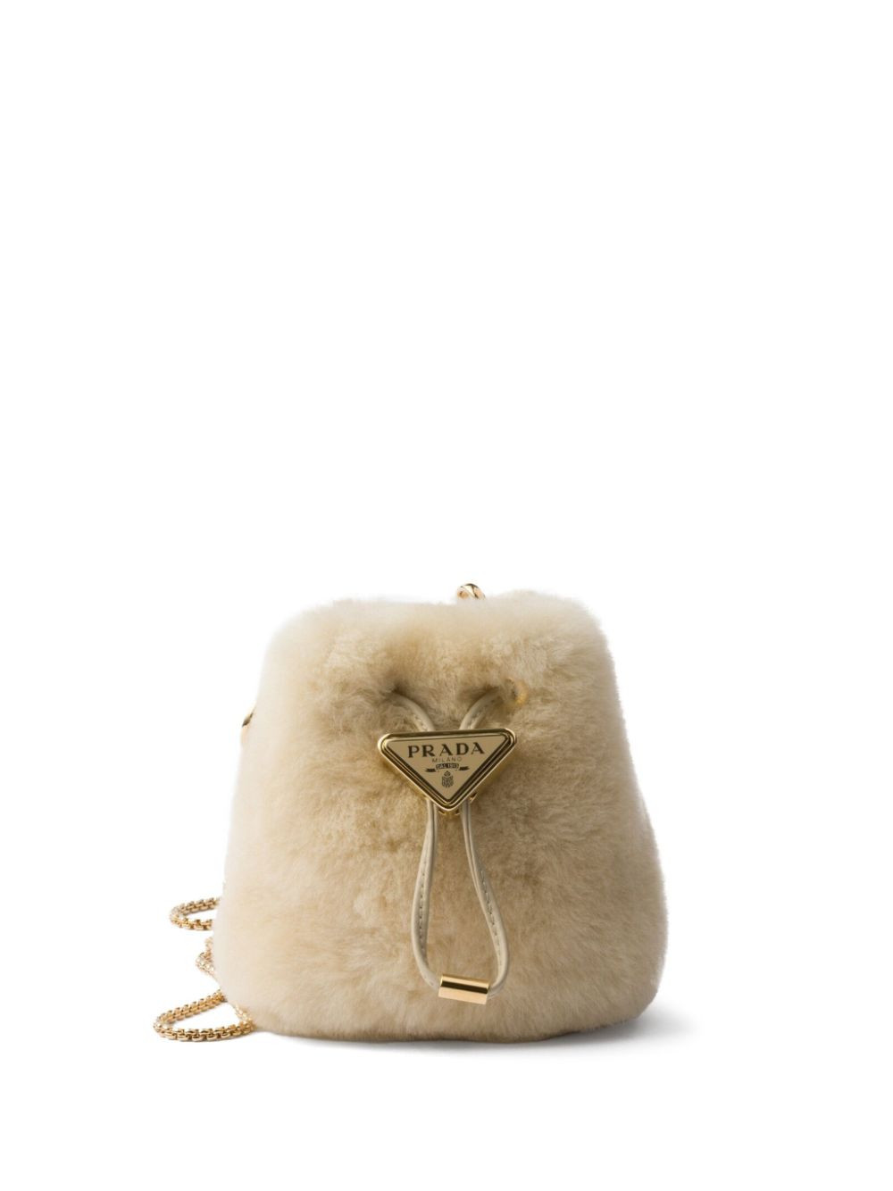 Prada shearling mini bag - Neutrals | Farfetch Global