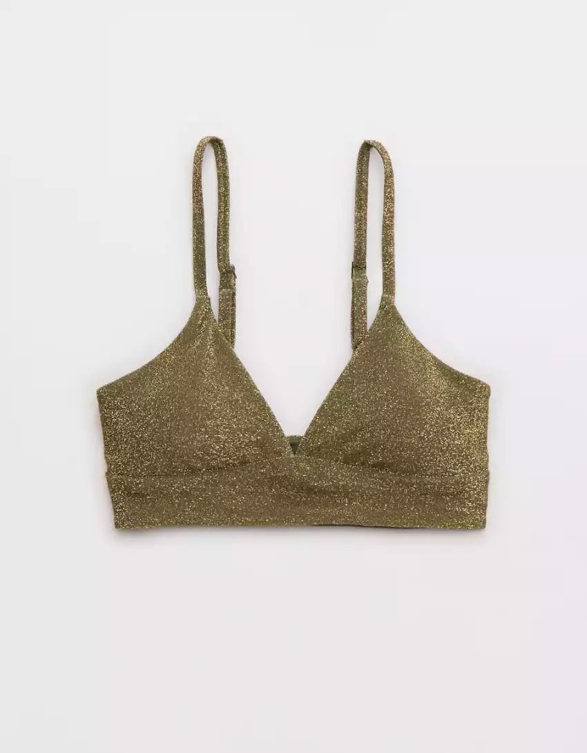 Aerie Sparkle Triangle Banded Bikini Top | Aerie