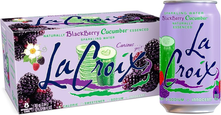 La Croix Sparkling Water, Blackberry Cucumber, 8-Pack Zero Sugar, Zero Calories, Zero Sodium | Amazon (US)