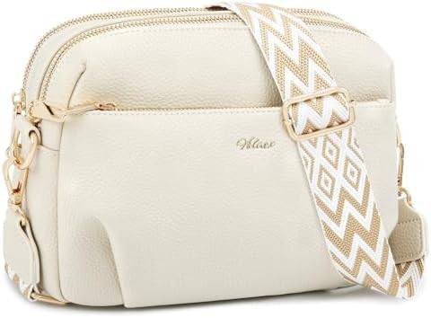 Crossbody Bag for Women Leather Purse Anti Theft Multi Pockets Wide Adjustable Strap Shoulder Han... | Amazon (US)