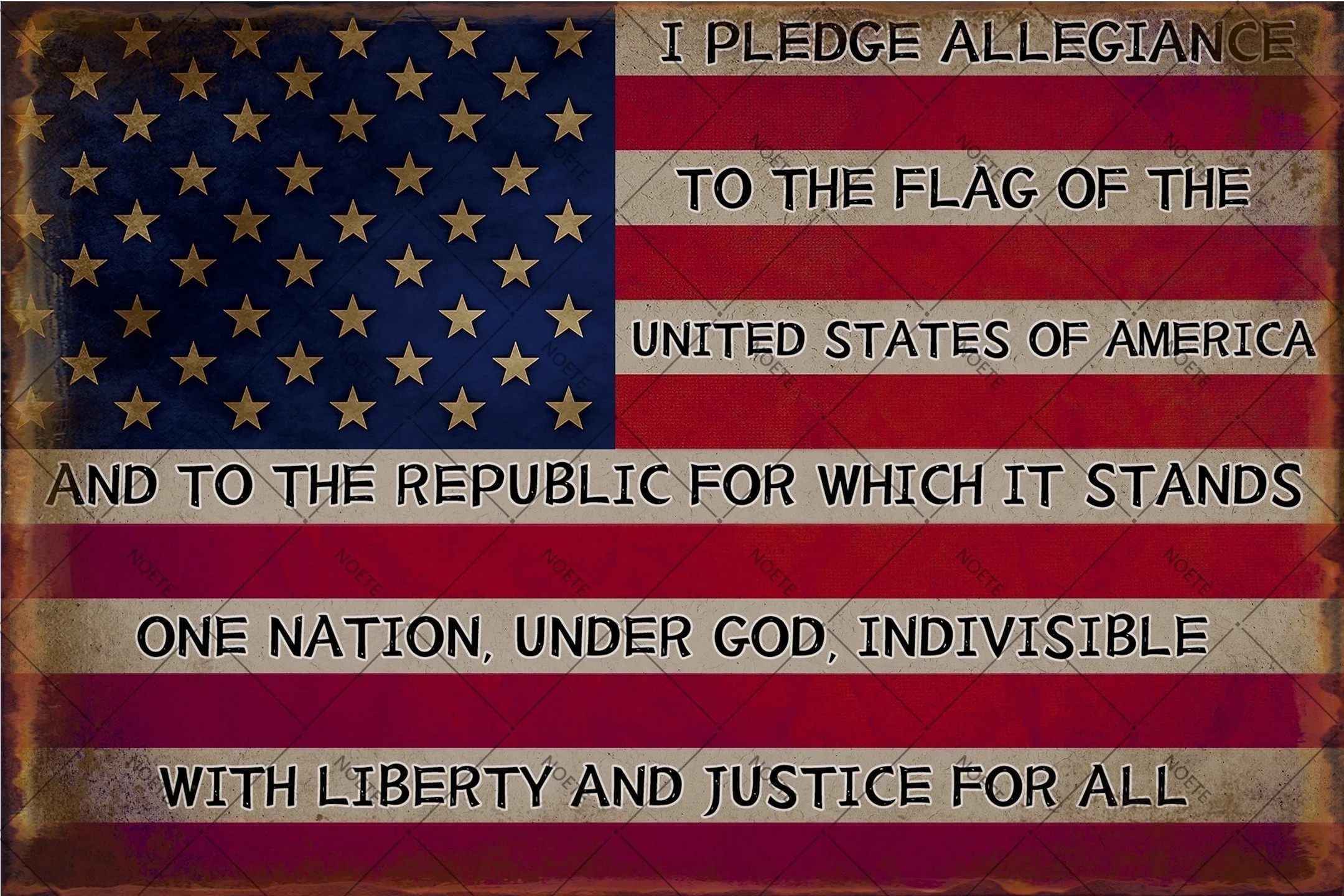 NOETE 12x16 Inch Metal Tin Sign - Vintage American Flag Decor for Wall, Bar, Man Cave, Living Roo... | Walmart (US)