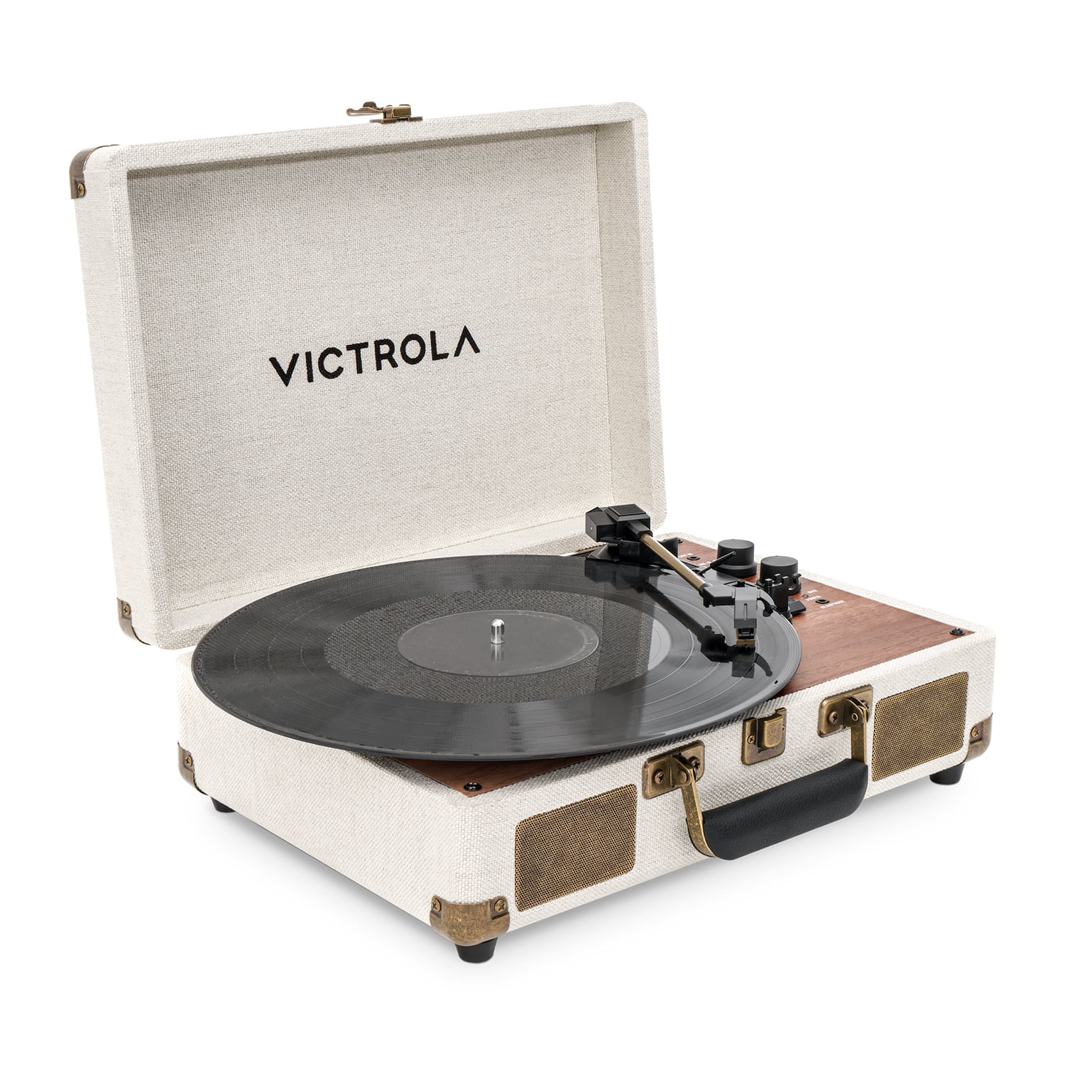Victrola Venture Bluetooth Portable Mid-Century Modern Suitcase Record Player with 3-Speed Turnta... | Walmart (US)