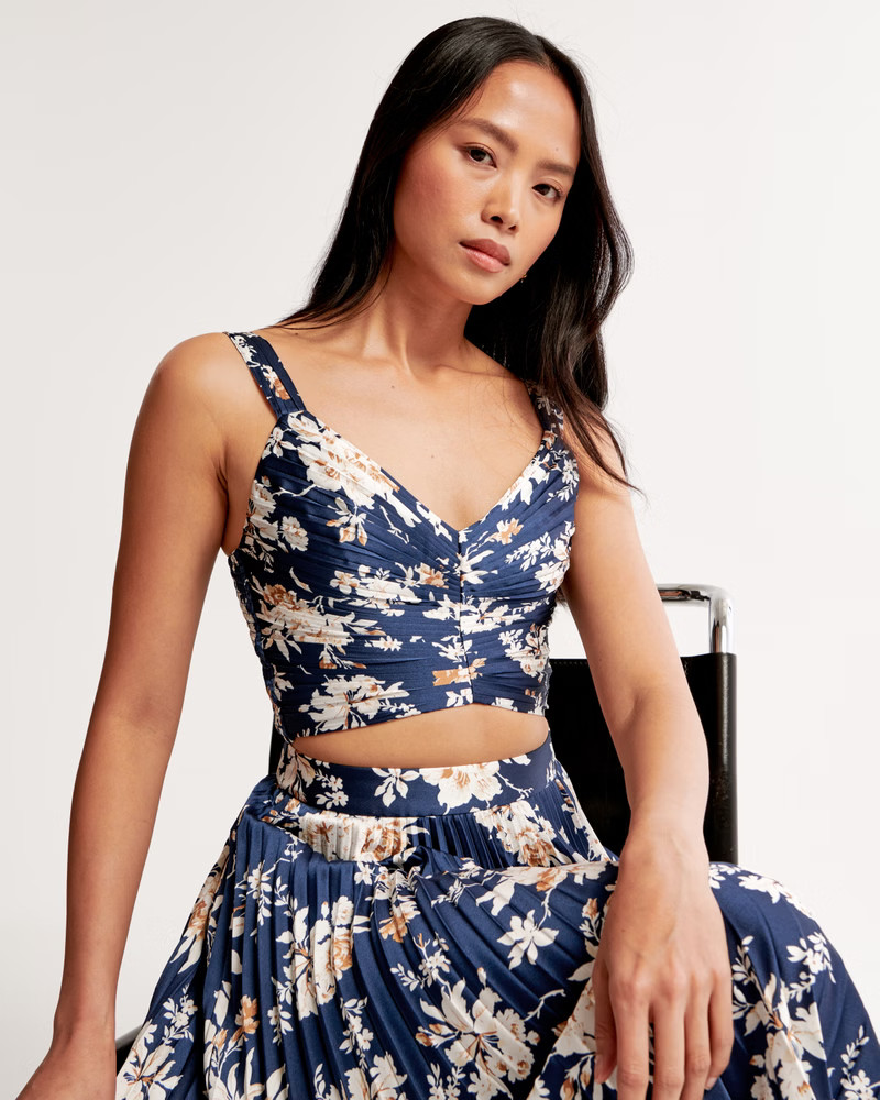 Ruched Plunge Set Top | Abercrombie & Fitch (US)