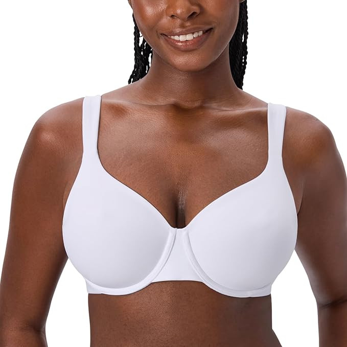 DELIMIRA Women's Inbarely Lift Full Coverage Bras Plus Size Unlined Supportive T Shirt Underwire ... | Amazon (US)