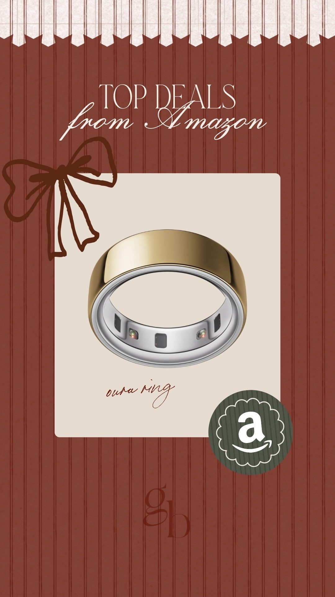 GIANNAS TOP DEALS

Oura ring health tracker!!

Black Friday deals, big deals, top deals, Amazon deals, Amazon finds, on sale now, shopping deals, best deals.

#LTKGiftGuide #LTKHoliday #LTKCyberWeek