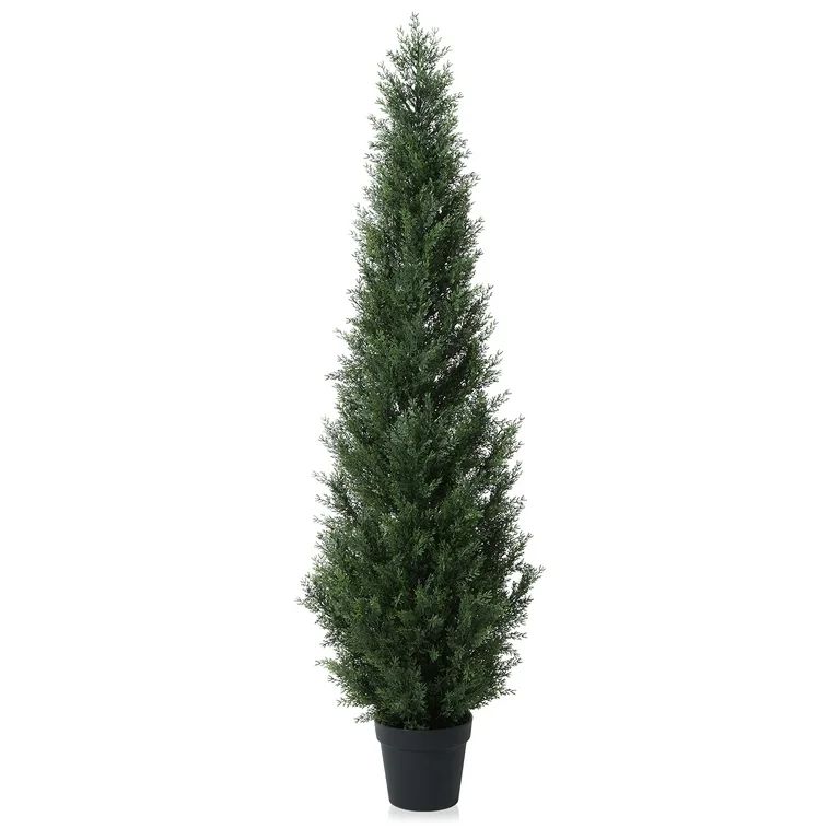 Artificial Cedar Tree 5 FT Artificial Cedar Topiary Trees for Outdoors Potted Fake Cypress Tree F... | Walmart (US)
