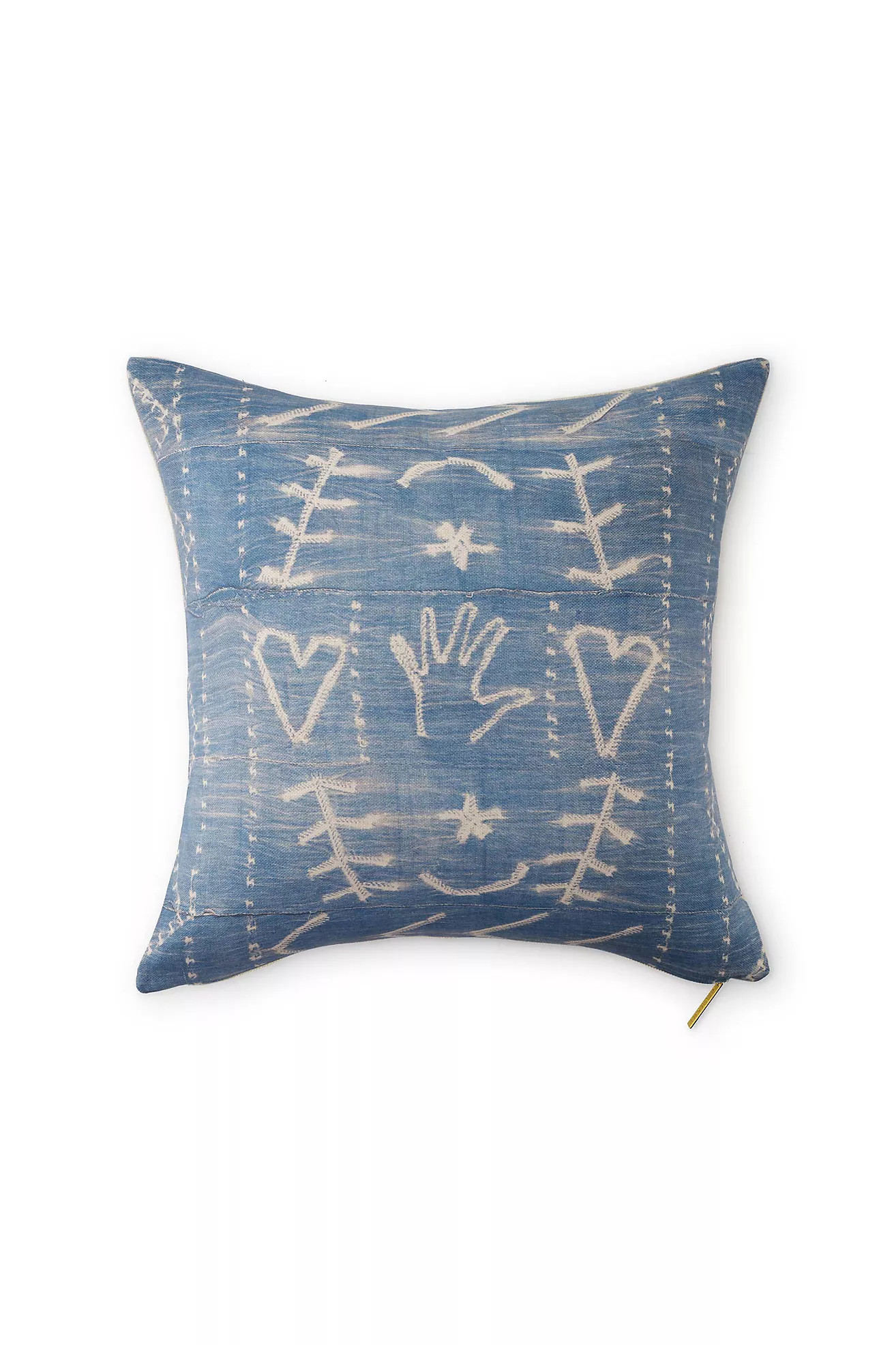 St. Frank Heart in Hand Indigo Pillow | Anthropologie (US)