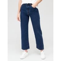 Levi's Ribcage Straight Ankle Jean - Mid Wash Blue | Very (UK)