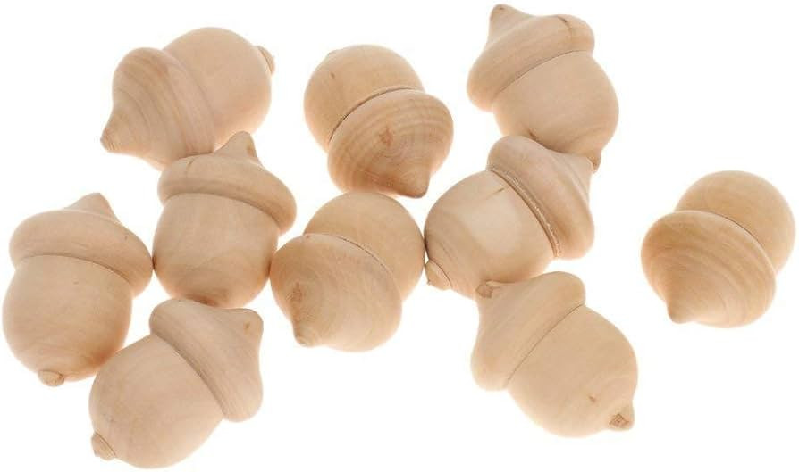 20Pcs Natural Wood Acorns Unfinished Wood Craft DIY Wedding Decoration Children Kid Graffiti Draw... | Amazon (US)