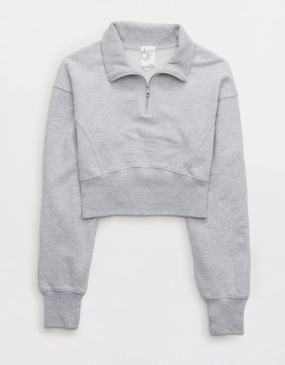 OFFLINE By Aerie Throw-Back Corset Cropped Quarter Zip | Aerie