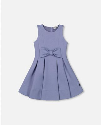 Toddler Girls Neoprene Bow Dress Old Blue - Toddler|Child | Macy's