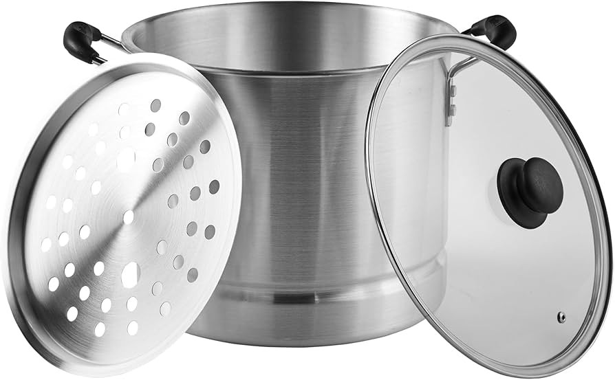 IMUSA USA Aluminum Steamer with Glass Lid Size 16-Quart, Silver | Amazon (US)