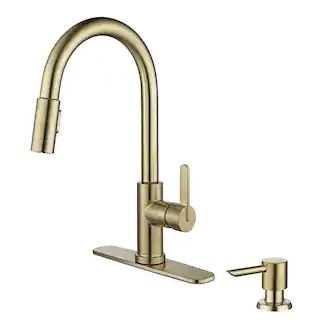 Paulina Single Handle Pull Down Sprayer Kitchen Faucet with TurboSpray, FastMount and Soap Dispen... | The Home Depot