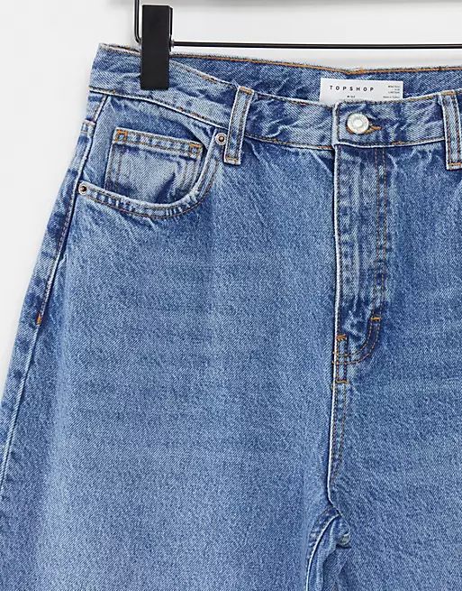 Topshop slim wide leg jeans in mid wash blue | ASOS (Global)