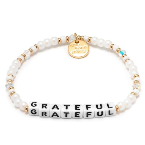Little Words Project Grateful Bracelet, The Original Word Bracelet, Made with Colorful Beads and Gold-Plated Brass Hardware, Handcrafted Design & Positive Message, One Size Fits Most | Amazon (US)