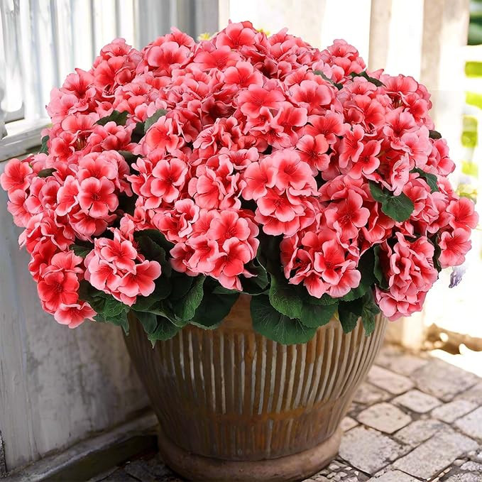 Hananona 6 Pcs Artificial Geranium Flowers for Outdoors Geraniums Silk Flowers Outdoor UV Resista... | Amazon (US)