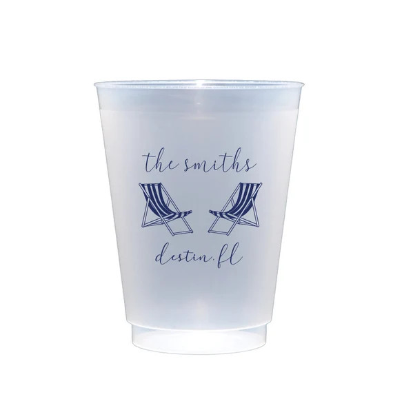 Beach house cups, Personalized beach cups, Personalized shatterproof cups, Customizable frosted c... | Etsy (US)