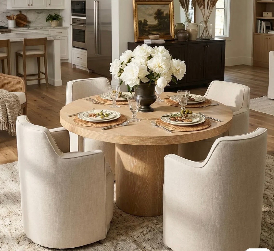 Pop Maison Lisa modern swivel linen chairs. 
#diningroomchairs
#swivelchairs

#LTKHome