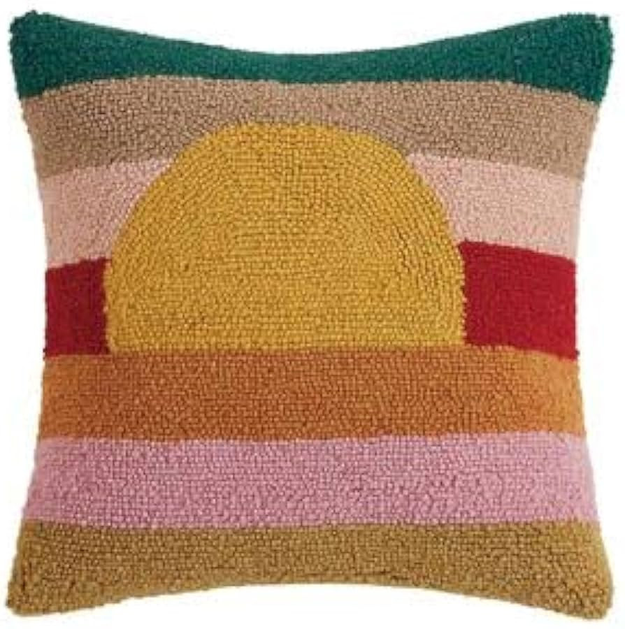 Peking Handicraft Sunset Waves, Hook Pillow, Wool and Poly Velvet | Amazon (US)