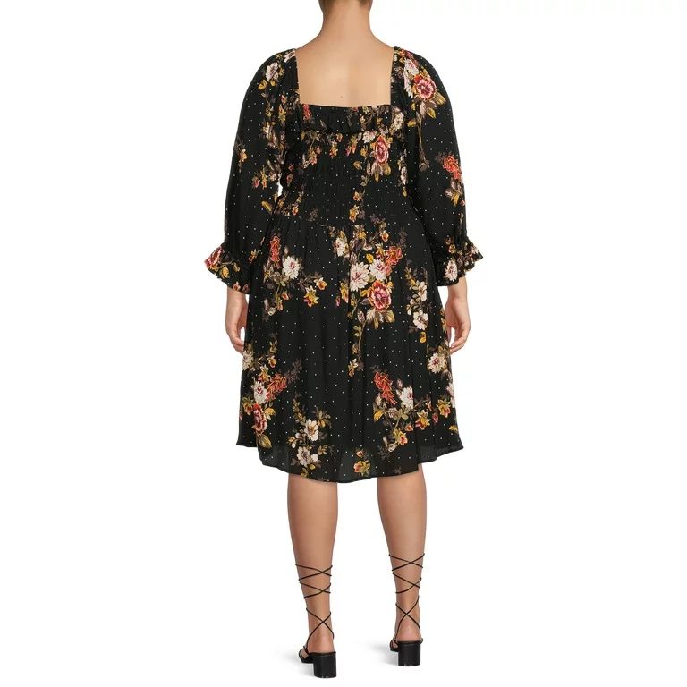 Romantic Gypsy Women's Plus Size Smocked Square Neck Dress | Walmart (US)