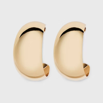 Thin Smooth Medium Hoop Earrings - A New Day™ | Target