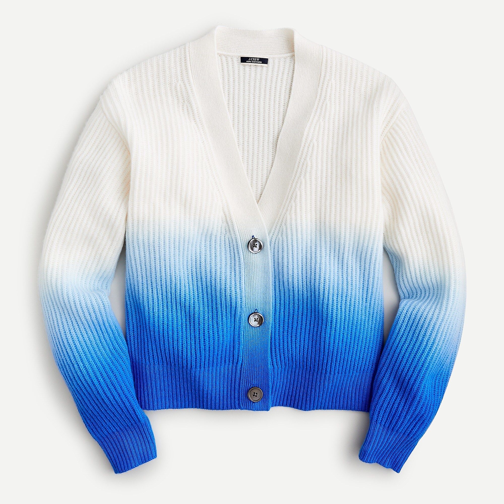 Ribbed cashmere cardigan sweater in dip-dye | J.Crew US