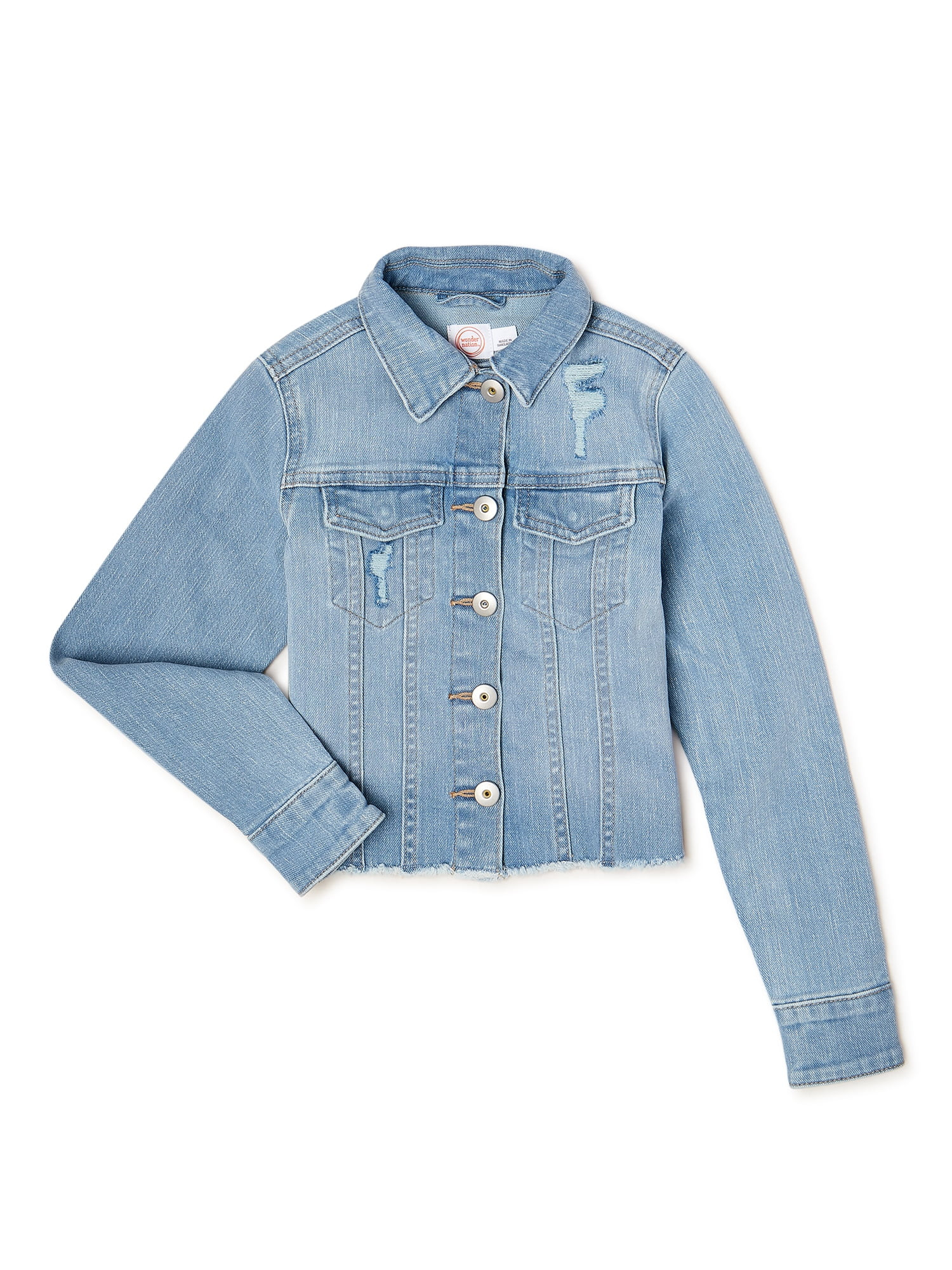 Wonder Nation Girls’ Trucker Jacket, Sizes 4-18 & Plus | Walmart (US)