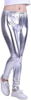 Kids Toddler Girls Faux Leather Pants Shiny Strech Leggings Tights | Amazon (US)