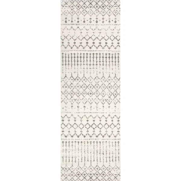Giannini Geometric Moroccan Area Rug in Gray/ Off White | Wayfair North America