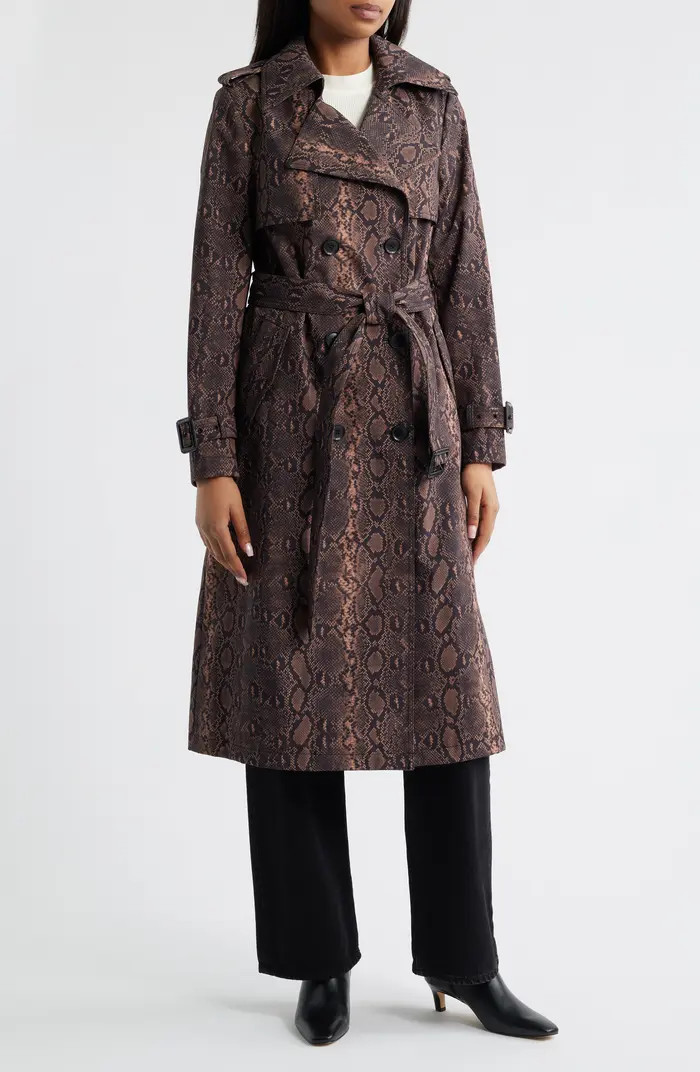 BCBG Max Azria Animal Print Trench Coat | Nordstrom | Nordstrom