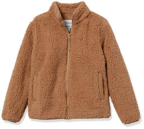 Amazon Essentials Girls' Sherpa Fleece Full-Zip Jacket - Discontinued Colors, Tan, X-Large | Amazon (US)
