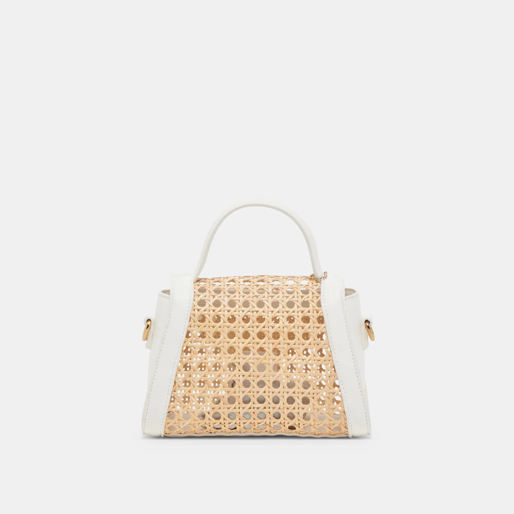 TROPEZ CROSSBODY WHITE NATURAL CANE | DolceVita.com