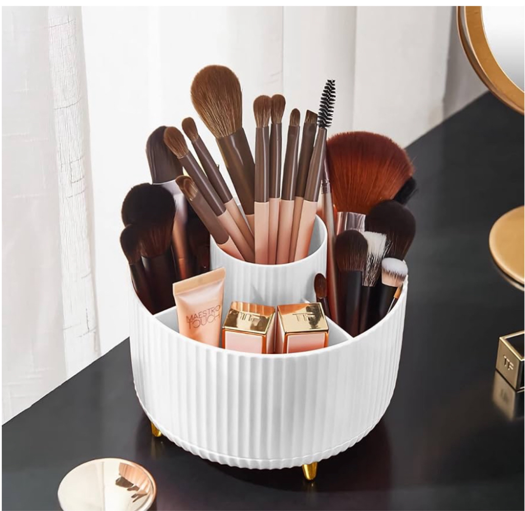 Makeup Brush Holder Organizer,360°