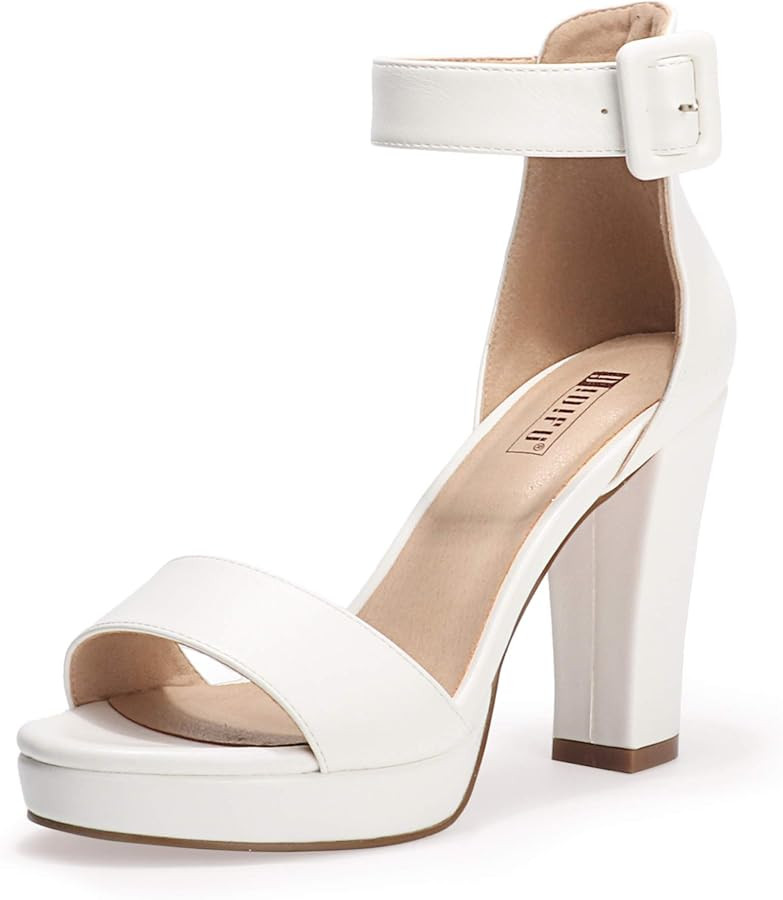 Amazon.com | IDIFU Women's IN4 Sabrina Platform Chunky High Heels Ankle Strap Heeled Sandals Wedd... | Amazon (US)