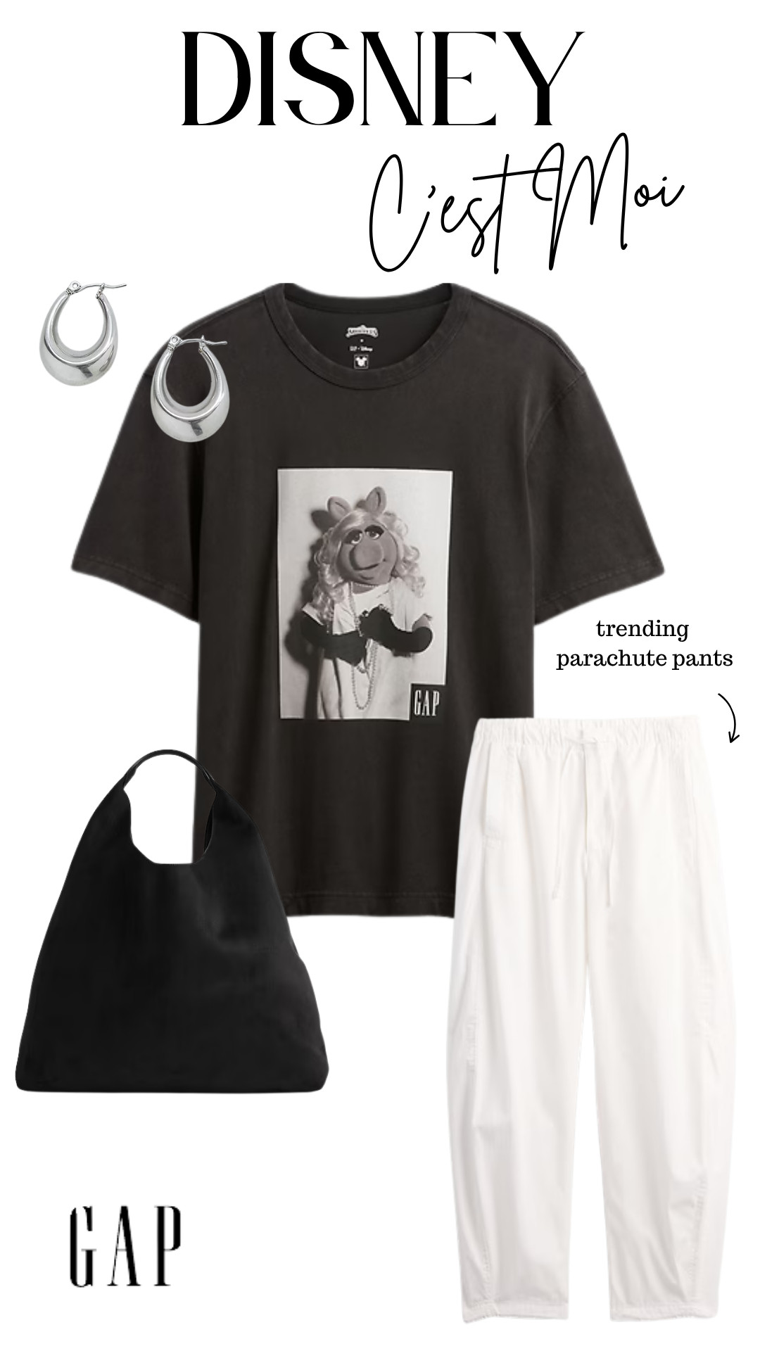 Grab this look on a major back to school sale at Gap! This is such a fun look with iconic Miss Piggy tshirt and trendy parachute pants. 

#MissPiggyMood #GapStyle #LTKBackToSchool #DisneyOOTD #LTKFinds #ParachutePantsTrend #CasualCoolStyle 

#LTKStyleTip #LTKTravel