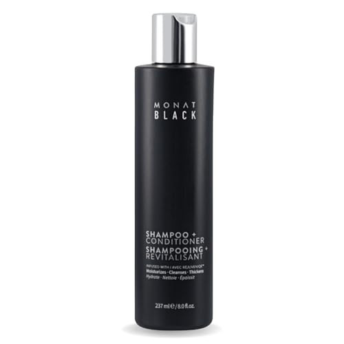 MONAT Black Shampoo + Conditioner - Mens Shampoo and Conditioner 2 in 1 Black Hair Care. A 2-in-1 Shampoo Conditioner Formulated for Optimal Hair Health In One Step. - Net Wt. 237 ml / 8.0 fl. oz. | Amazon (US)