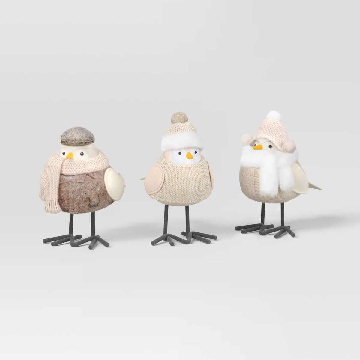 3pc Featherly Friends™ Mini Fabric Christmas Bird Figurine - Wondershop™ Snowy Whites | Target
