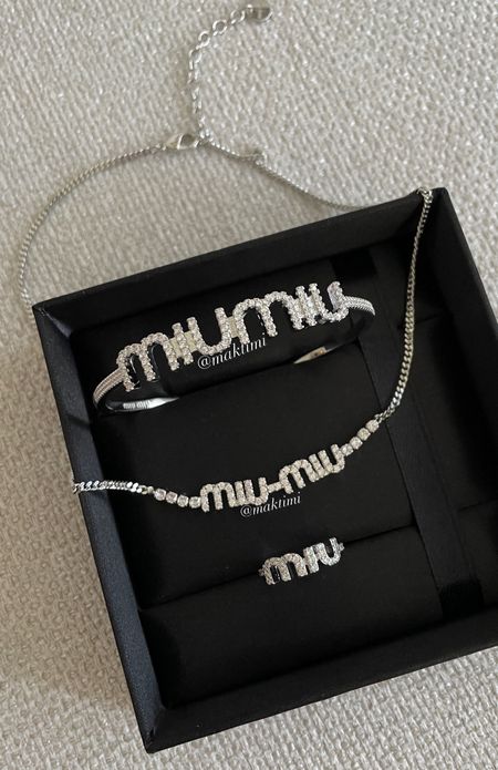 MiuMiu bracelet, necklace, ring

#LTKfindsunder100 #LTKsalealert #LTKfindsunder50