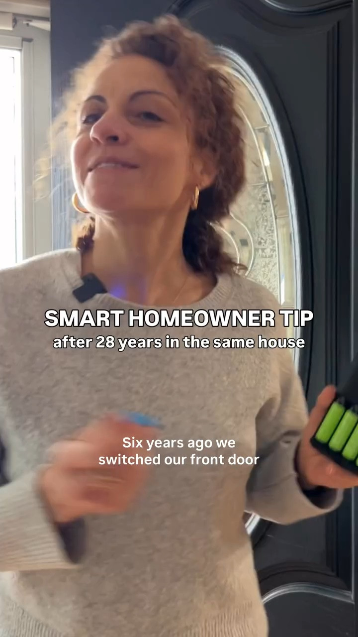 Smart homeowner tip after 28 years in the same house.

Six years ago we switched our front door lock to a keypad so we could stop asking the neighbor for the spare key every time we locked ourselves out.

The only thing is… it runs on four AA batteries.

For six years I kept throwing them away.

Then my kids said,
“Why don’t you just buy rechargeable batteries?”

So I bought a pack for under $28 and now we just recharge them.

One-time purchase. Game changer.

Anyone else late to this? 😅

Happy Designing! 💕✨

#homeownertips
#smarthomeowner
#homeimprovementtips
#homehacks
#homeownerlife
