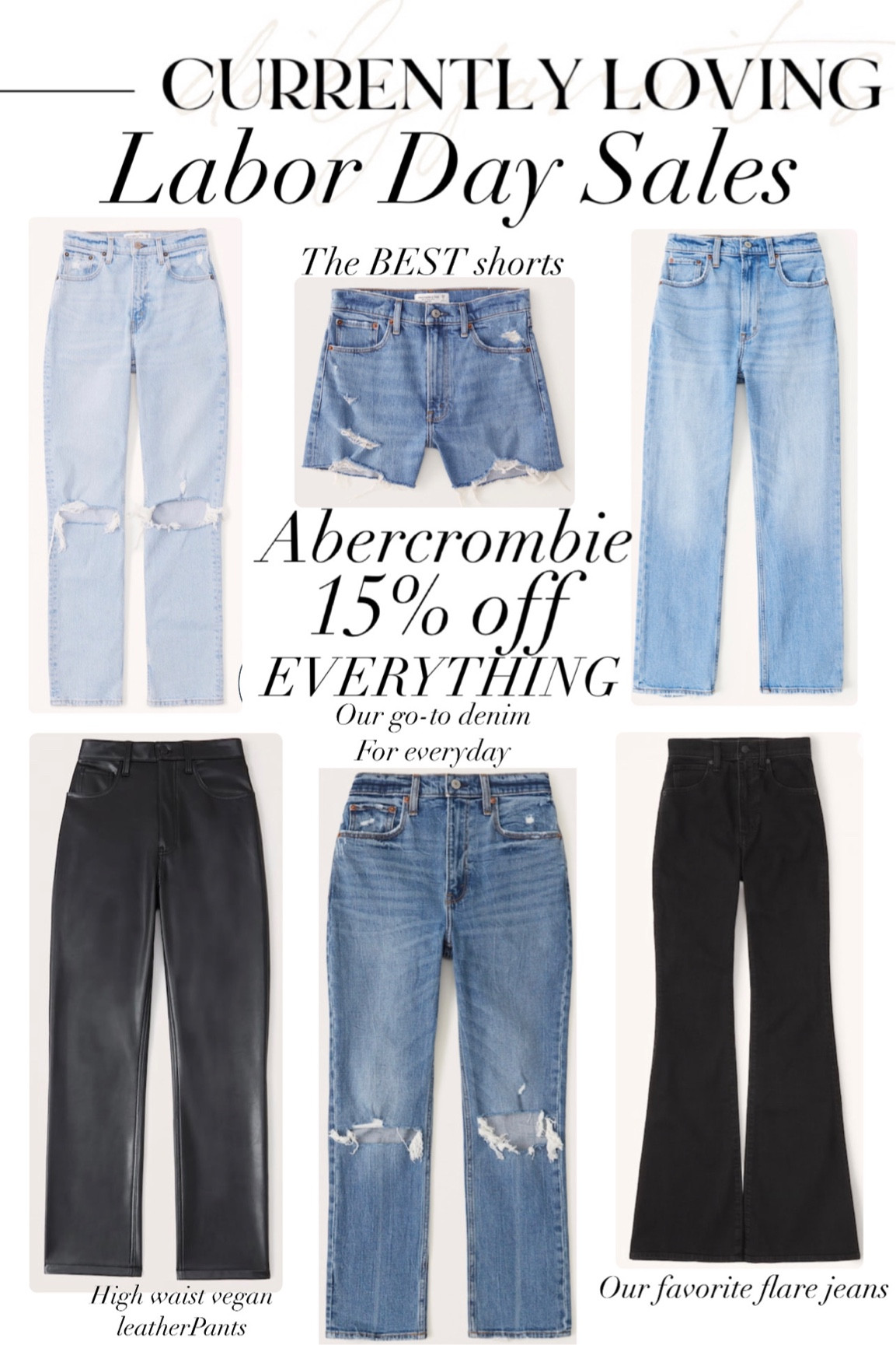 Take 15% off everything 
Abercrombie 

#LTKstyletip #LTKcurves #LTKsalealert