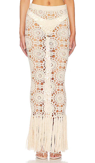 Luanne Maxi Skirt in Light Beige | Revolve Clothing (Global)