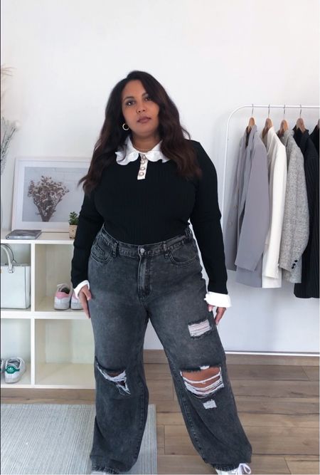 Casual winter outfit for midsize curvy women 🖤 
Everything is discounted for Black Friday on SHEIN! 
Wearing Size 1XL in all 
#blackfriday #sheincurve #curvyjeans #midsizejeans #curvyfashion #midsizewinterfashion

#LTKmidsize #LTKHolidaySale #LTKstyletip