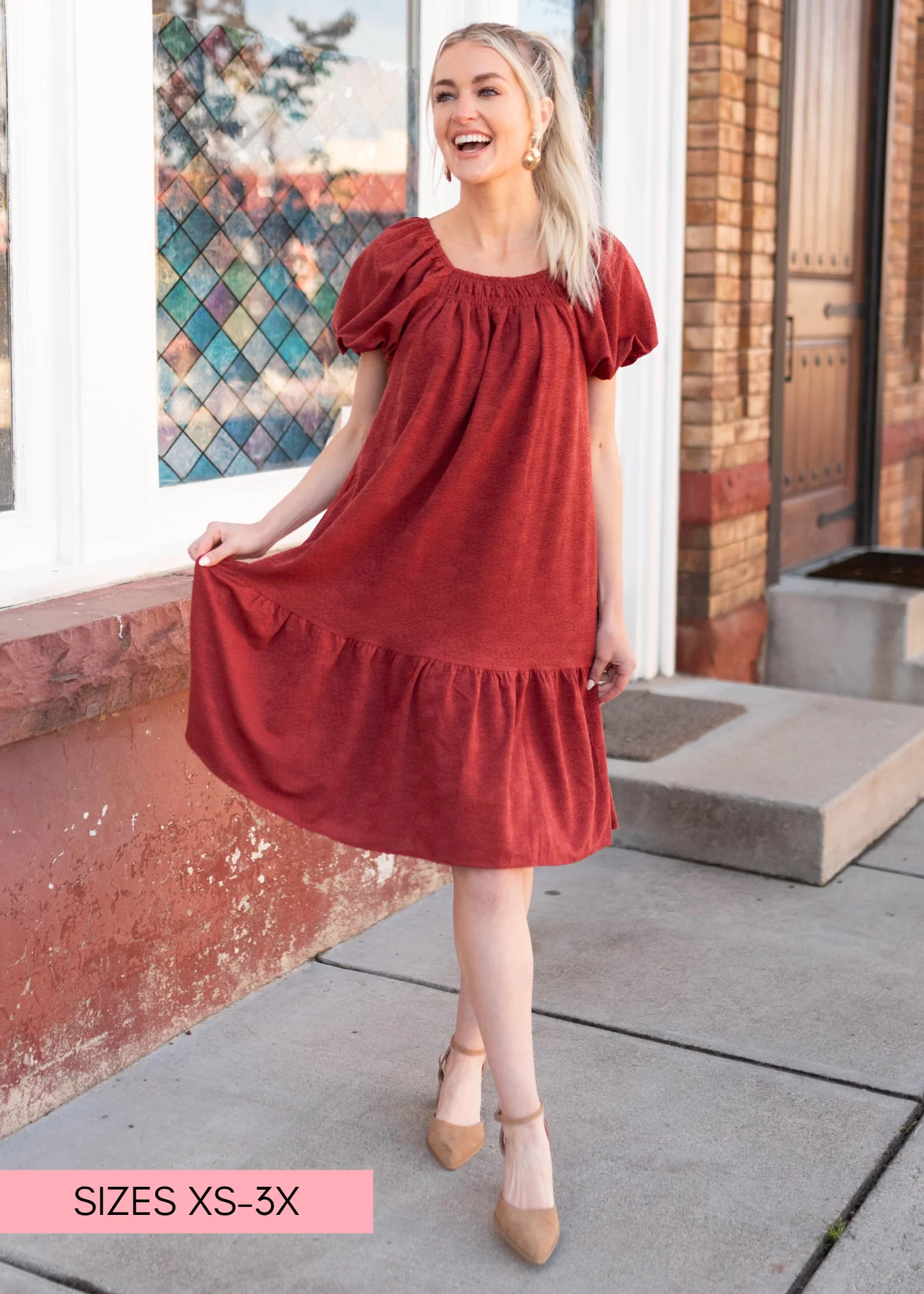 Leyla Rust Floral Dress | My Sister's Closet Boutique
