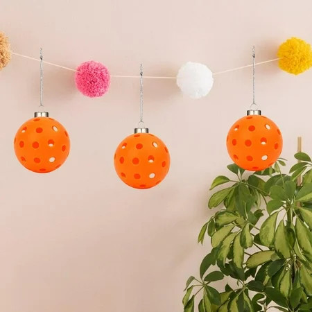 PETSOLA 3Pcs Pickleball Ornament Set Christmas Tree Hanging Decorations Portable Handbag Keychain Key Chains for Birthday Gifts Party Orange | Walmart (US)
