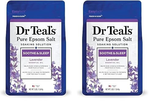 Dr Teal's Epsom Salt Soaking Solution, Soothe & Sleep, Lavender, 3lbs (Packaging May Vary) (Pack of 2) | Amazon (US)