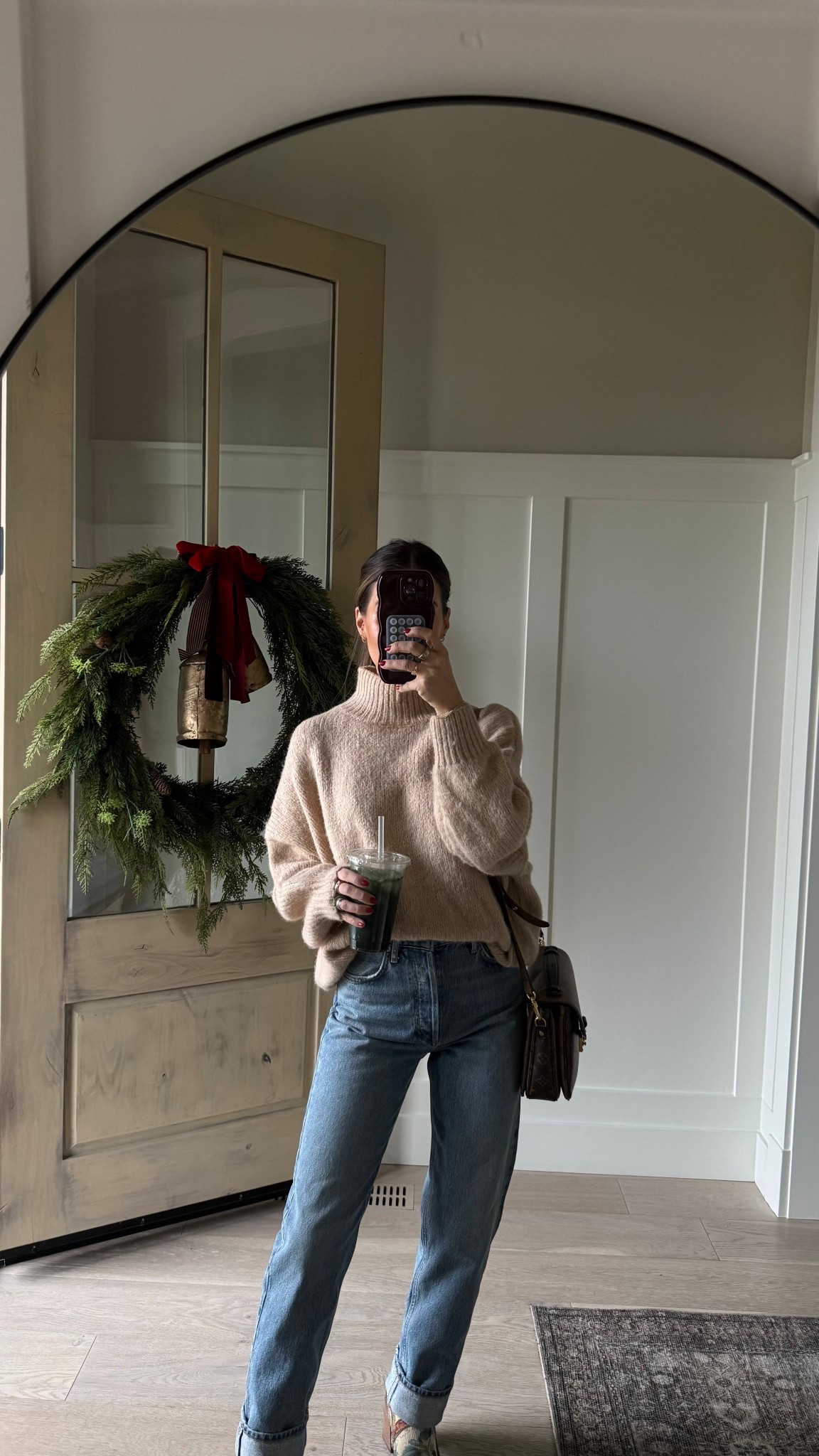 OOTD links! Wearing a size small in the sweater and a 24 in the jeans! They run long!