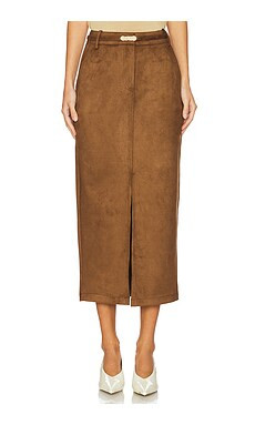 Generation Love Medina Belted Faux Suede Skirt in Caramel from Revolve.com | Revolve Clothing (Global)